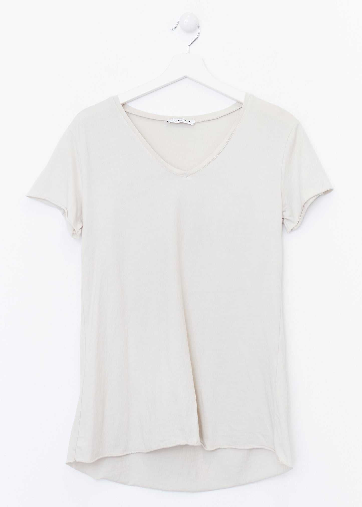 Camiseta algodón cuello punta