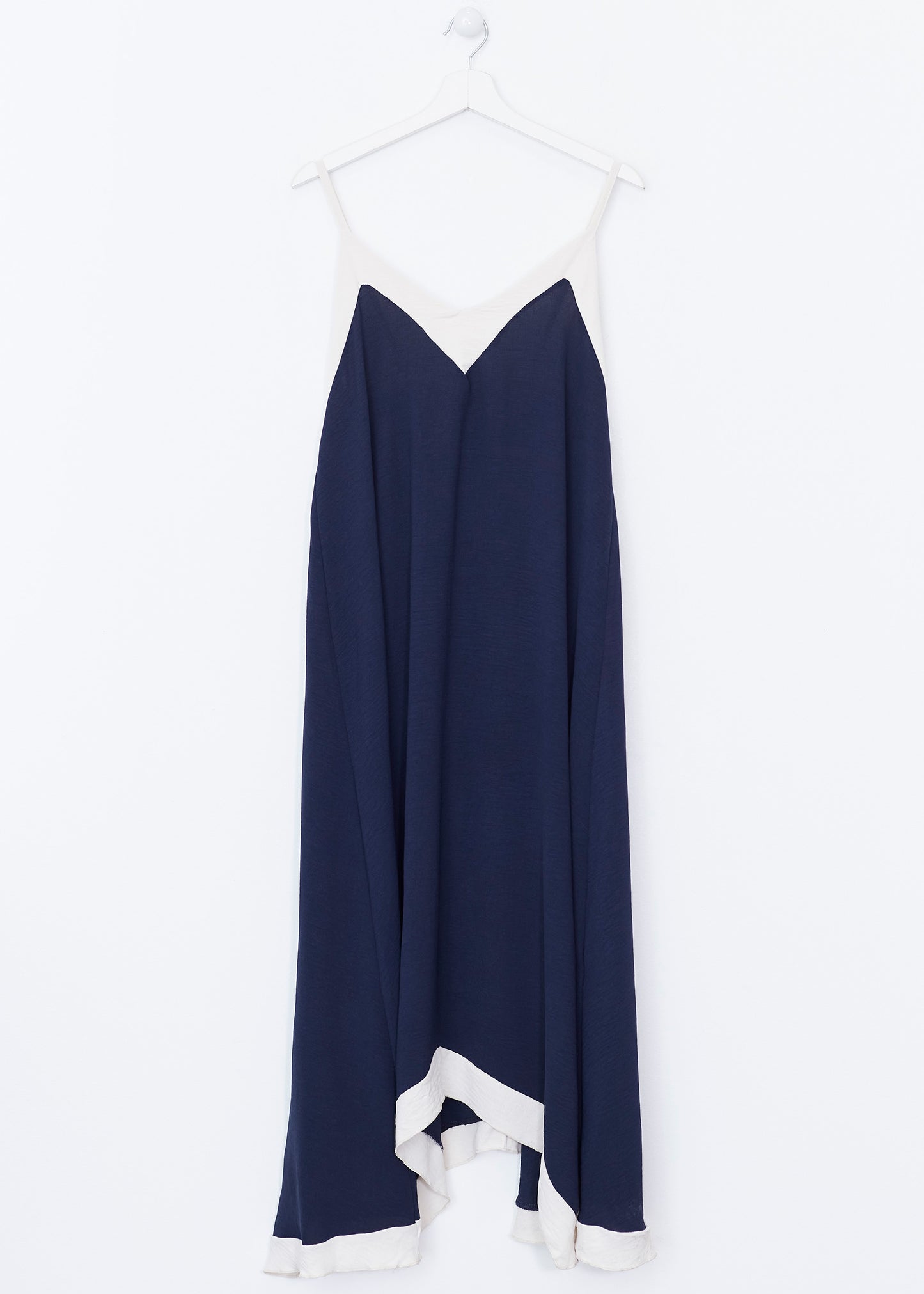 Vestido largo contraste