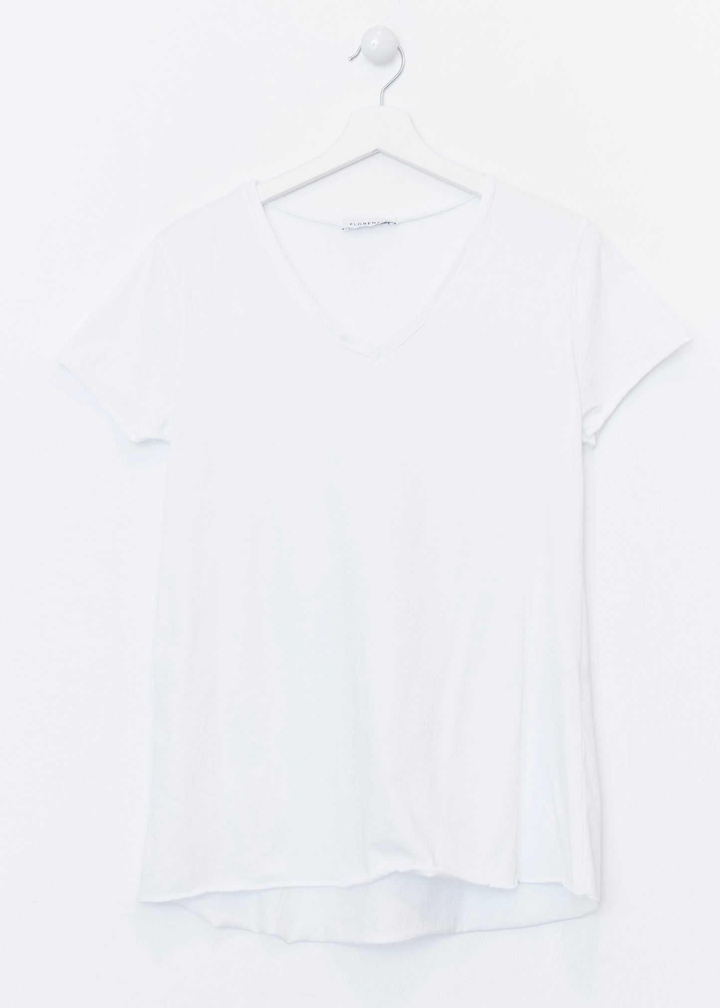 Camiseta algodón cuello punta