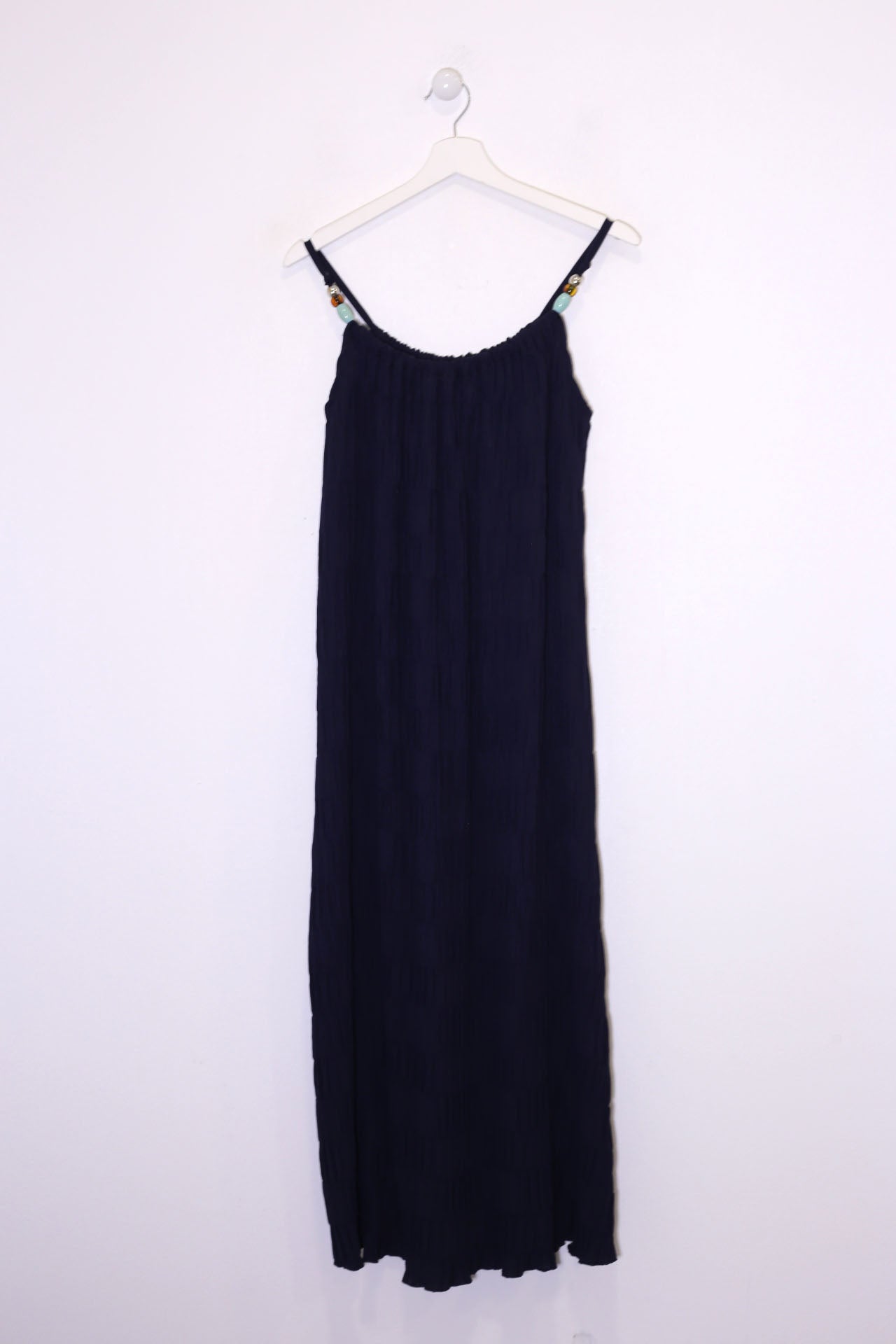 Vestido plisado abalorios