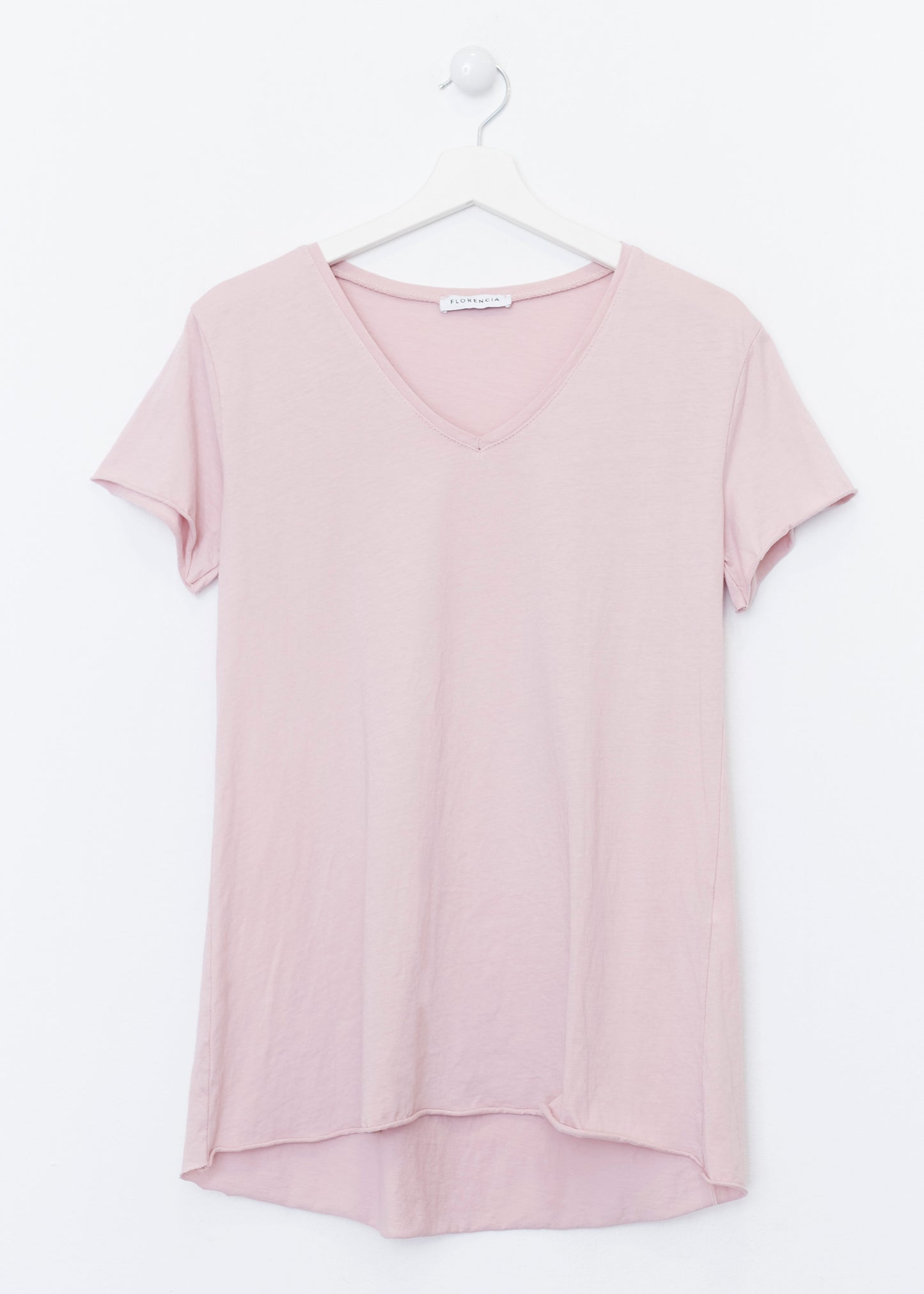 Camiseta algodón cuello punta