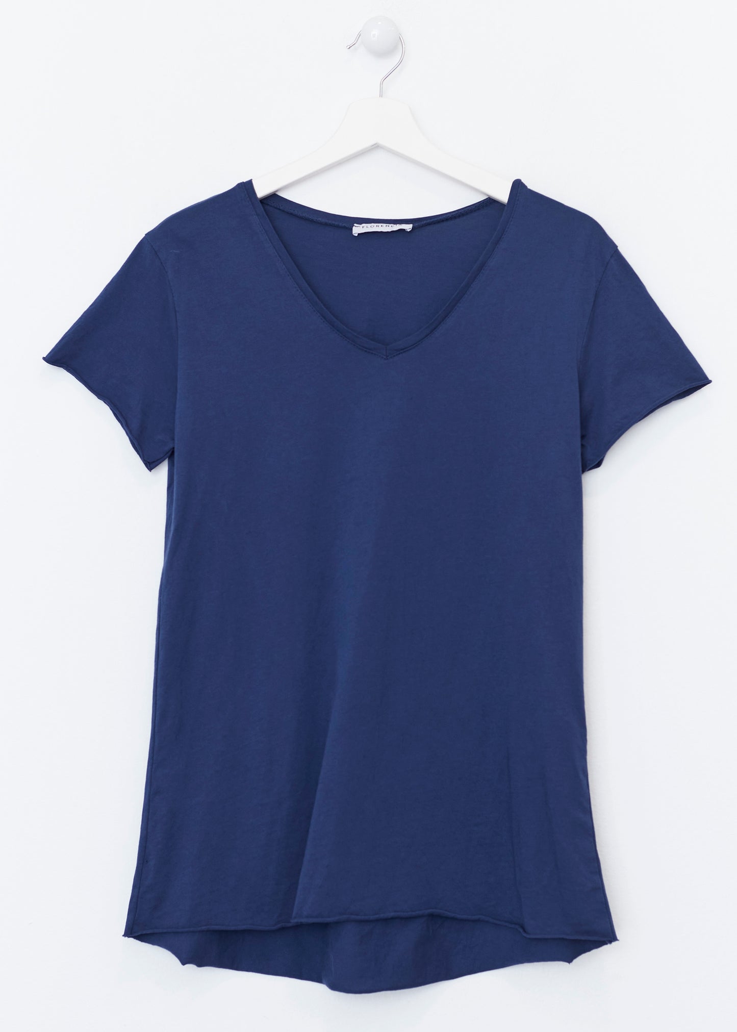 Camiseta algodón cuello punta