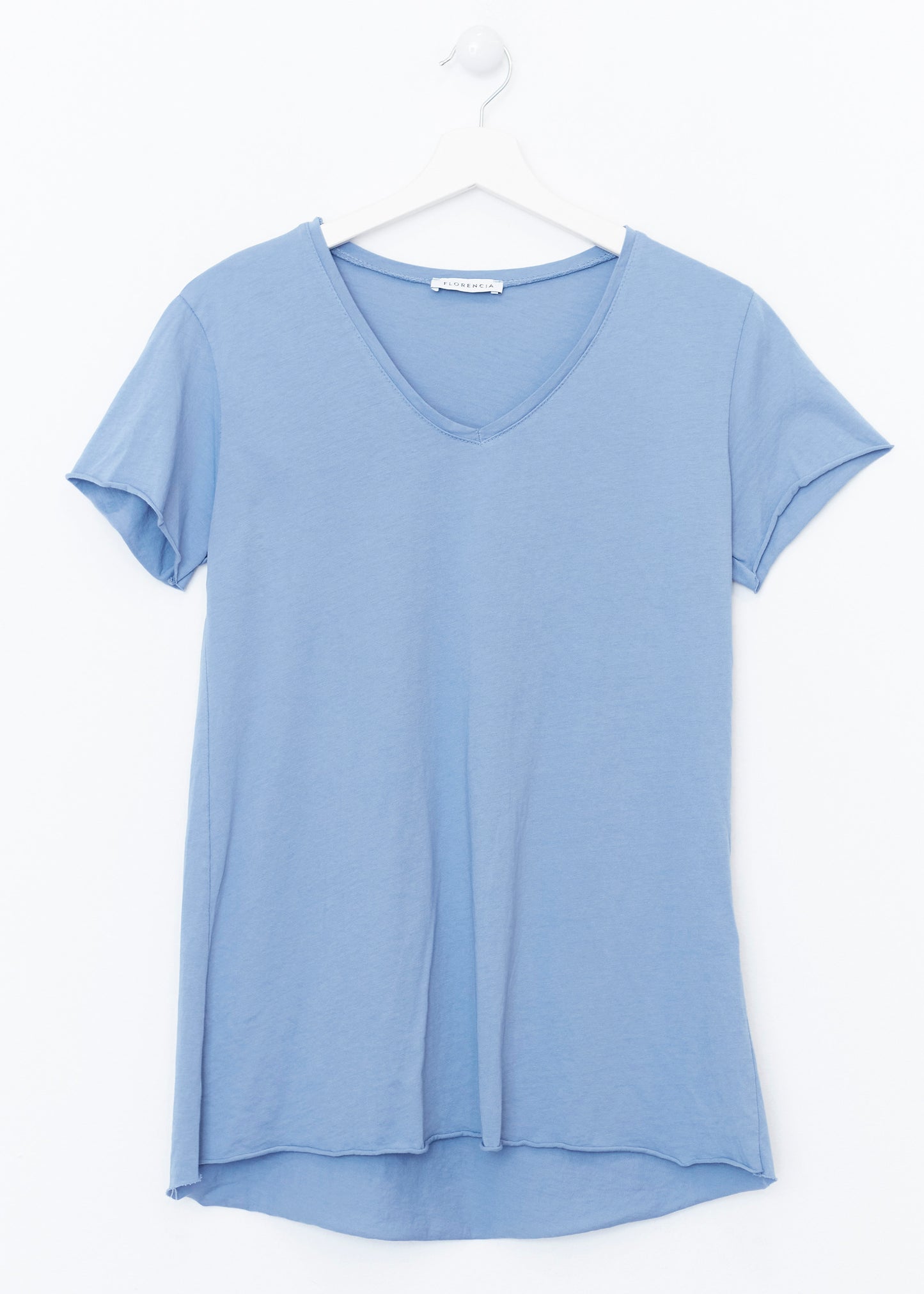 Camiseta algodón cuello punta