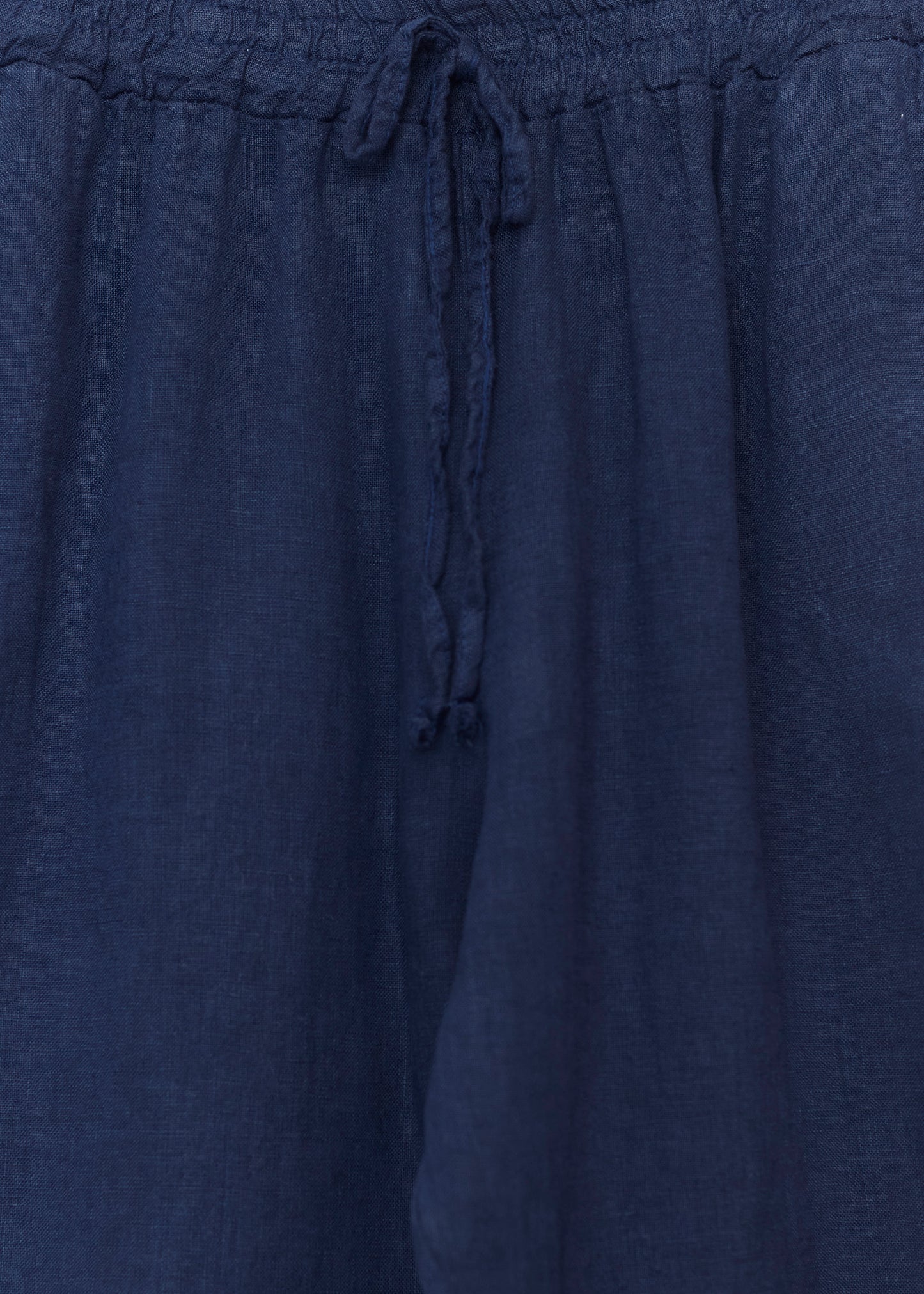 Pantalón lino recto bolsillos