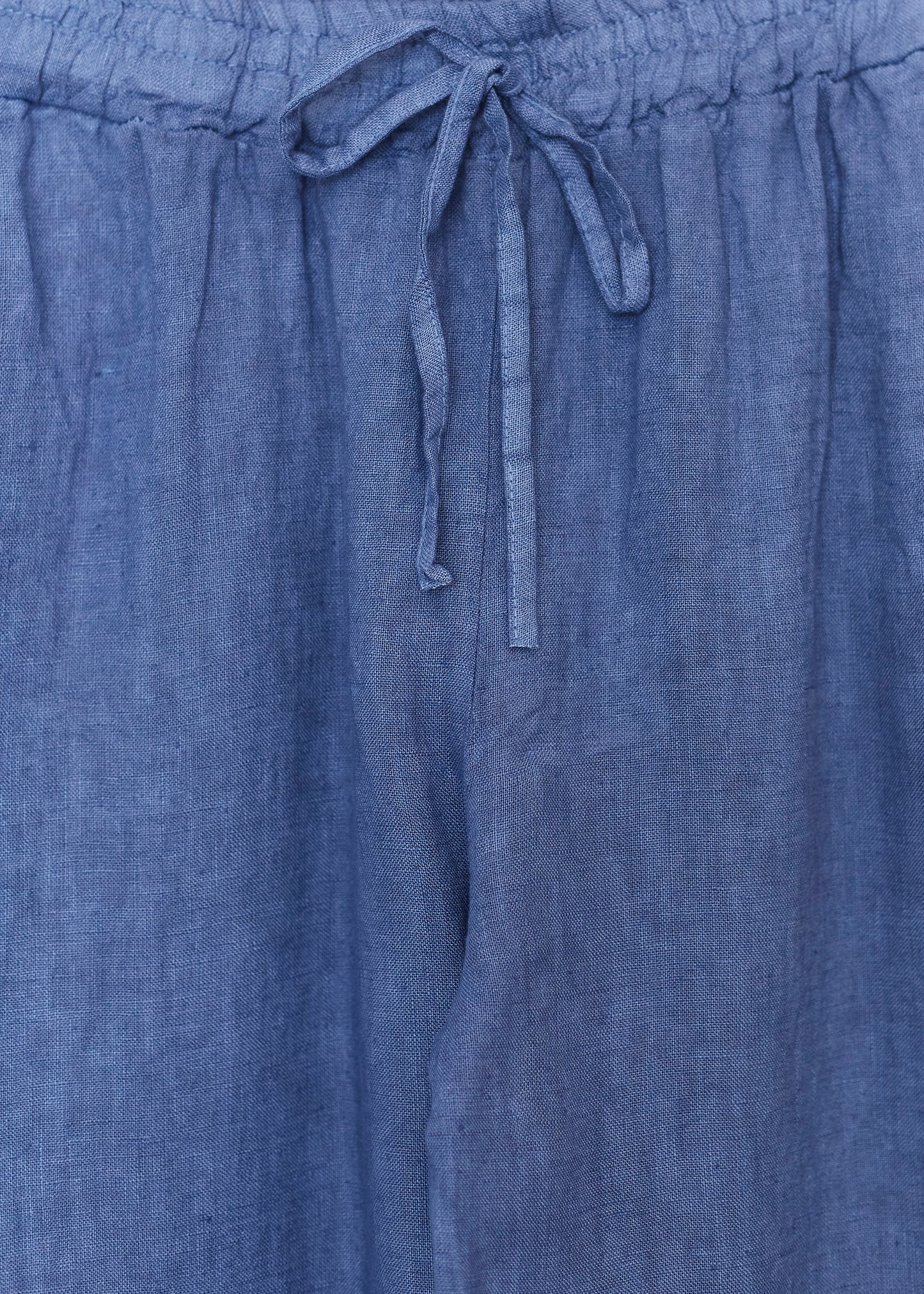Pantalón lino recto bolsillos