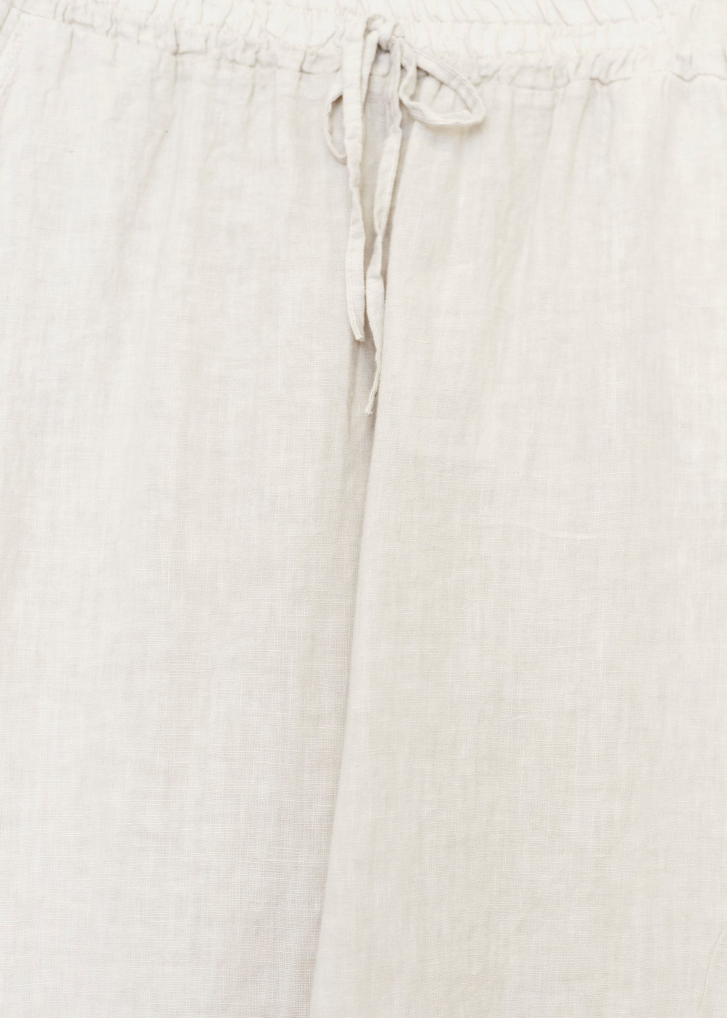 Pantalón lino recto bolsillos