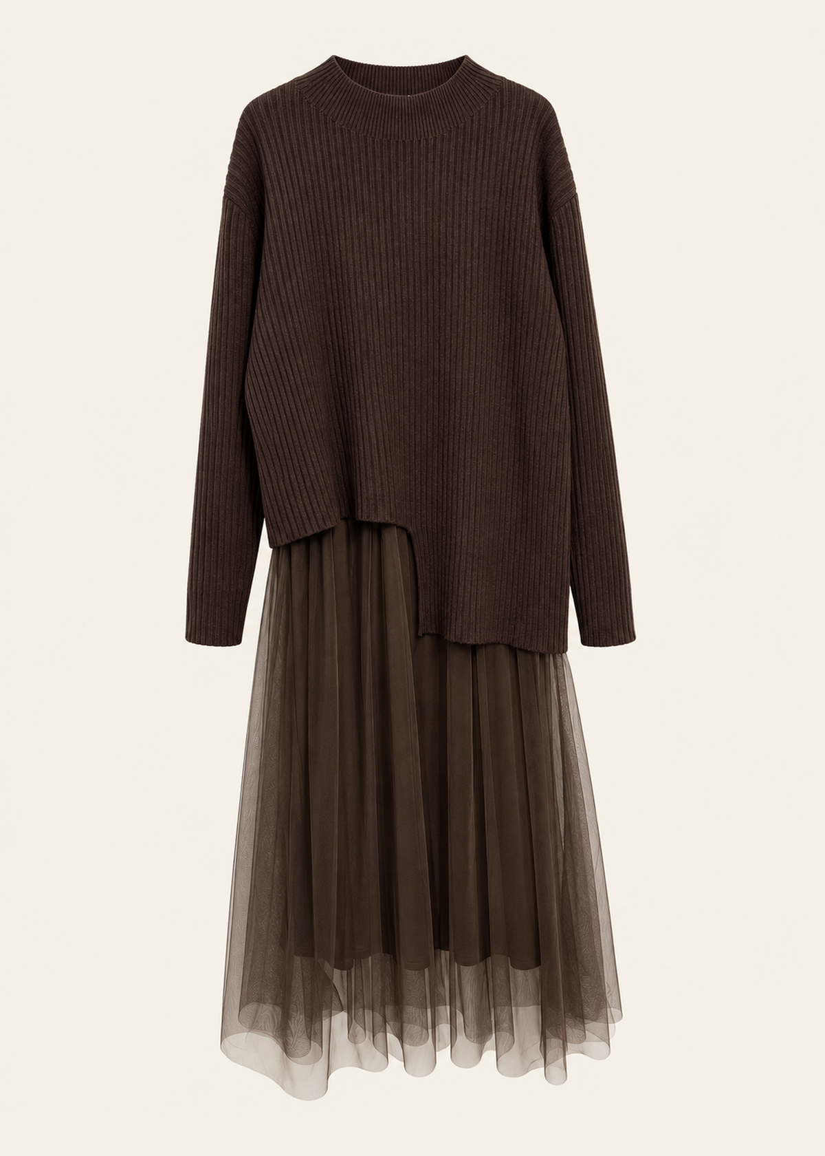 Vestido y jersey combinado