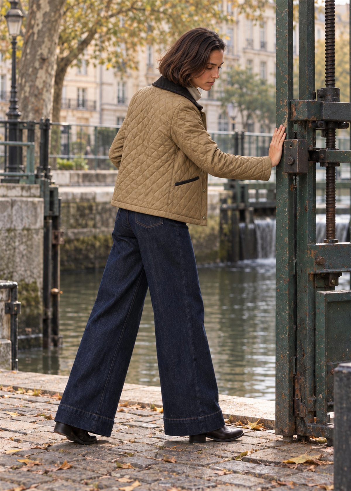 Mixed-texture quilted jacket