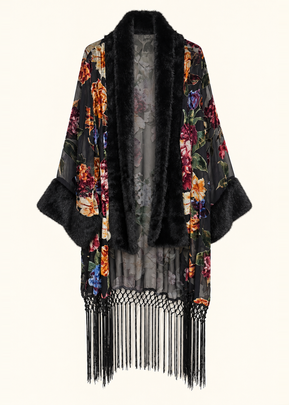 Kimono devoré flecos