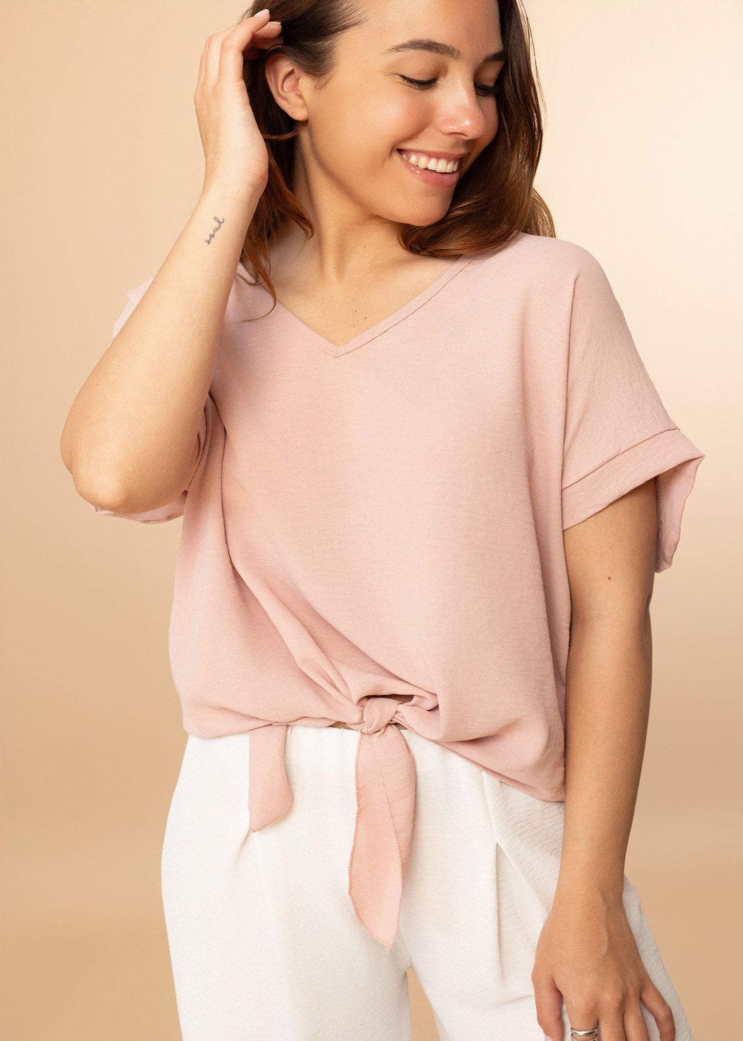 Blusa fluida nudo