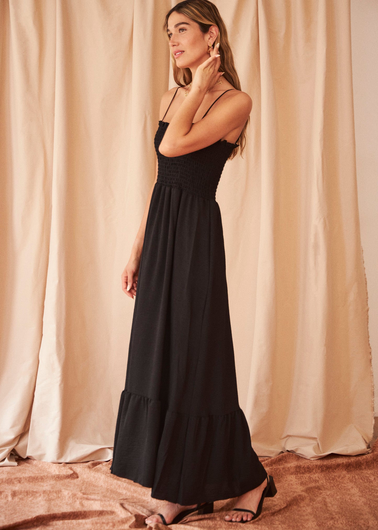 Vestido fruncido fluido