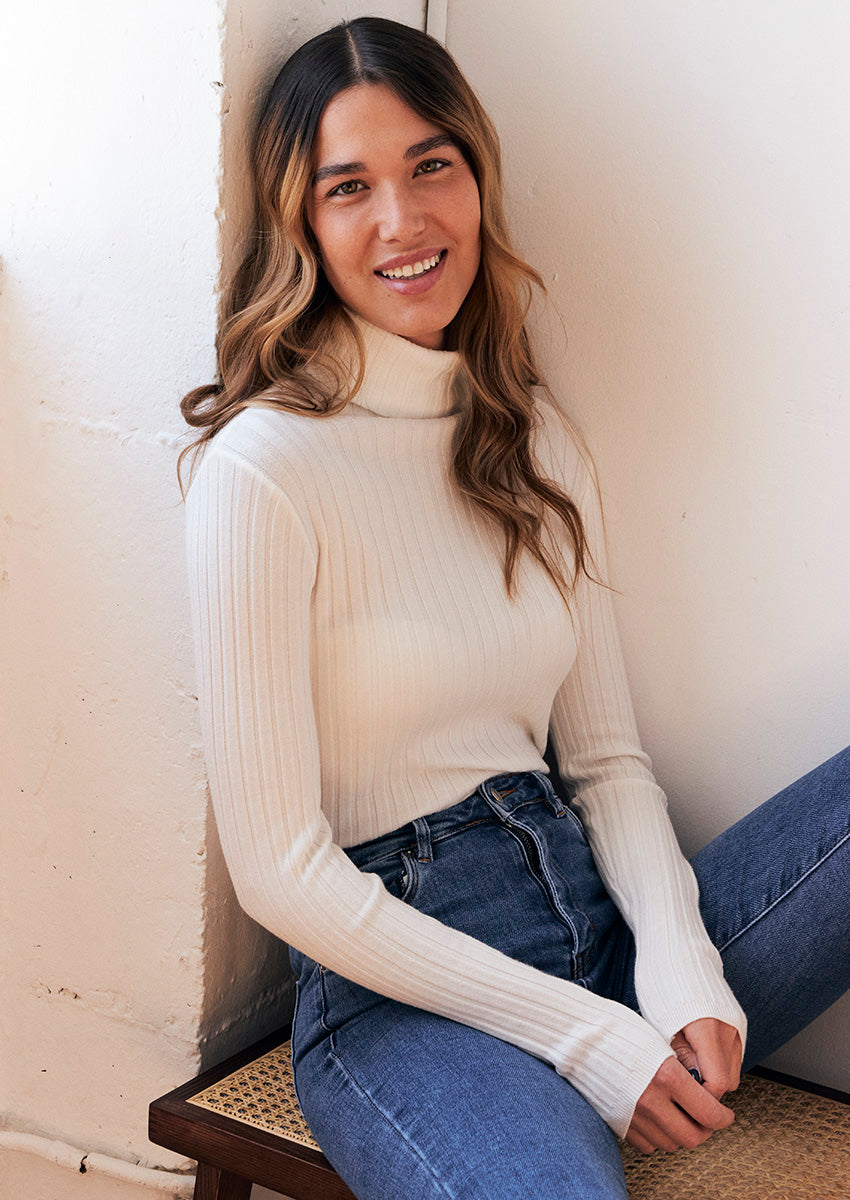 Ribbed turtleneck sweater