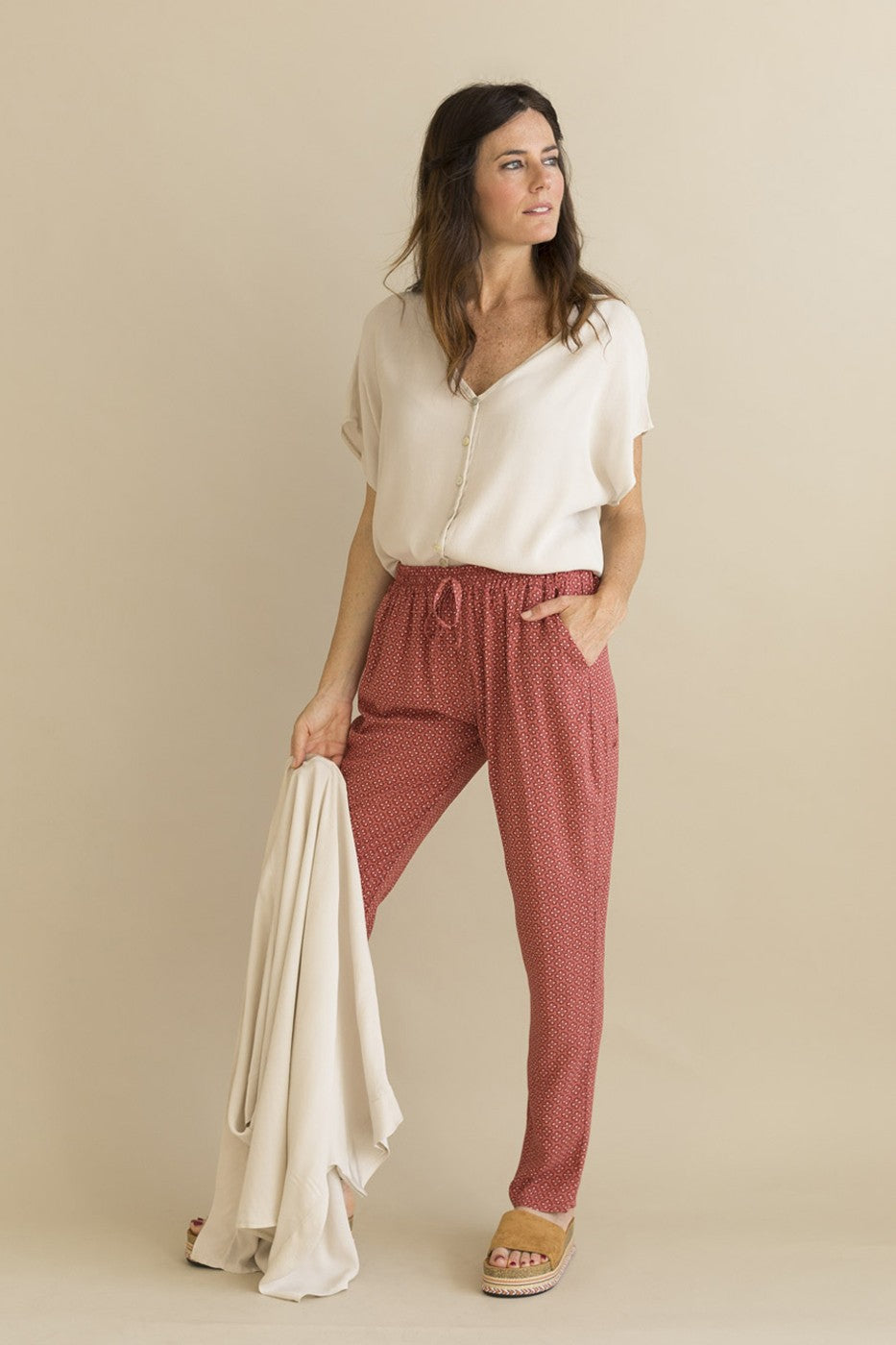 Blusa fluida manga corta