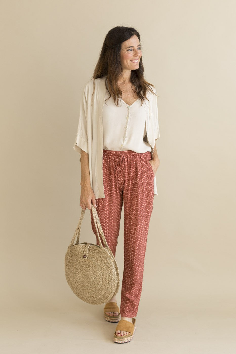 Blusa fluida manga corta