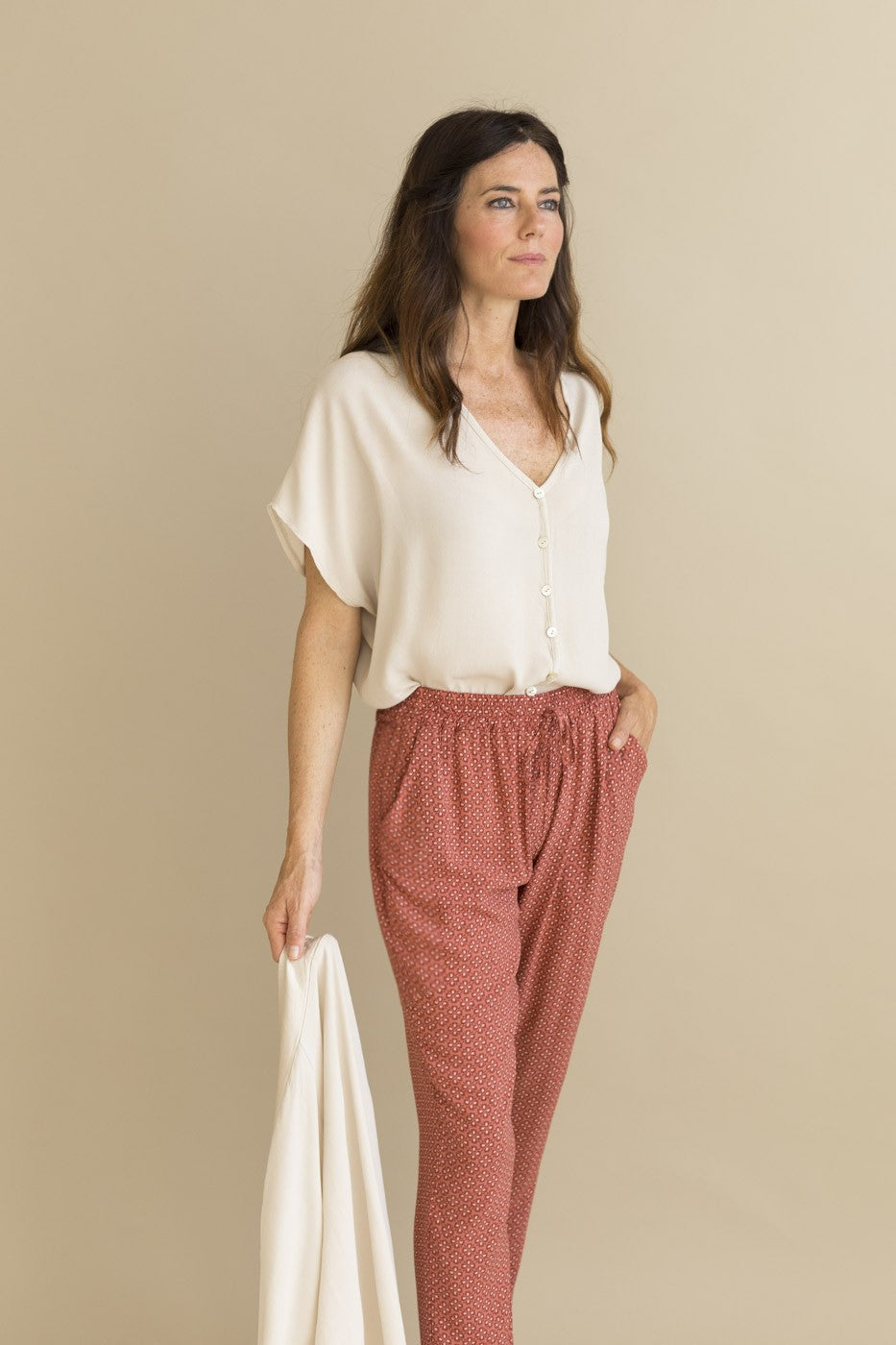 Blusa fluida manga corta