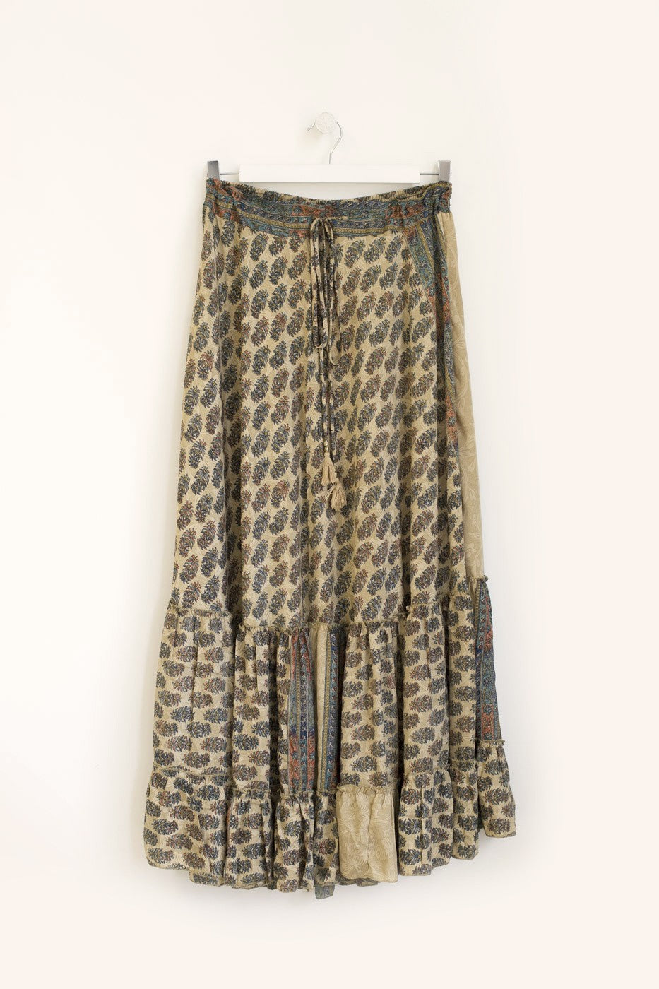 Maxi falda seda print floral