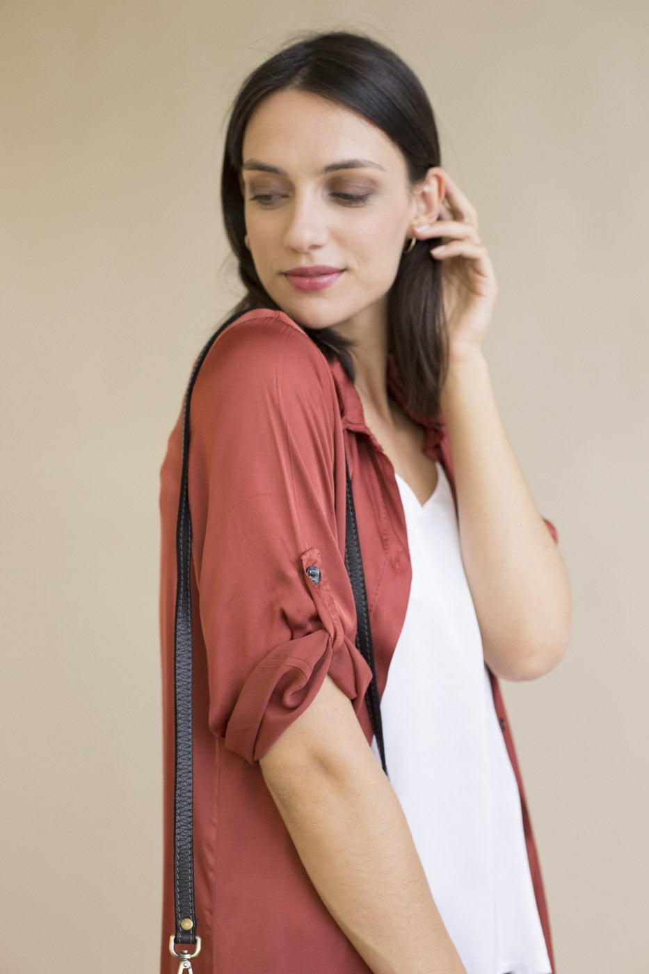 Vestido camisero satinado