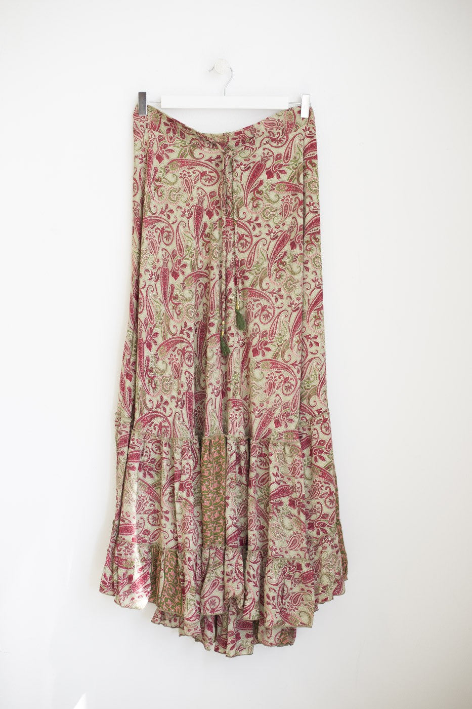 Maxi falda seda print floral