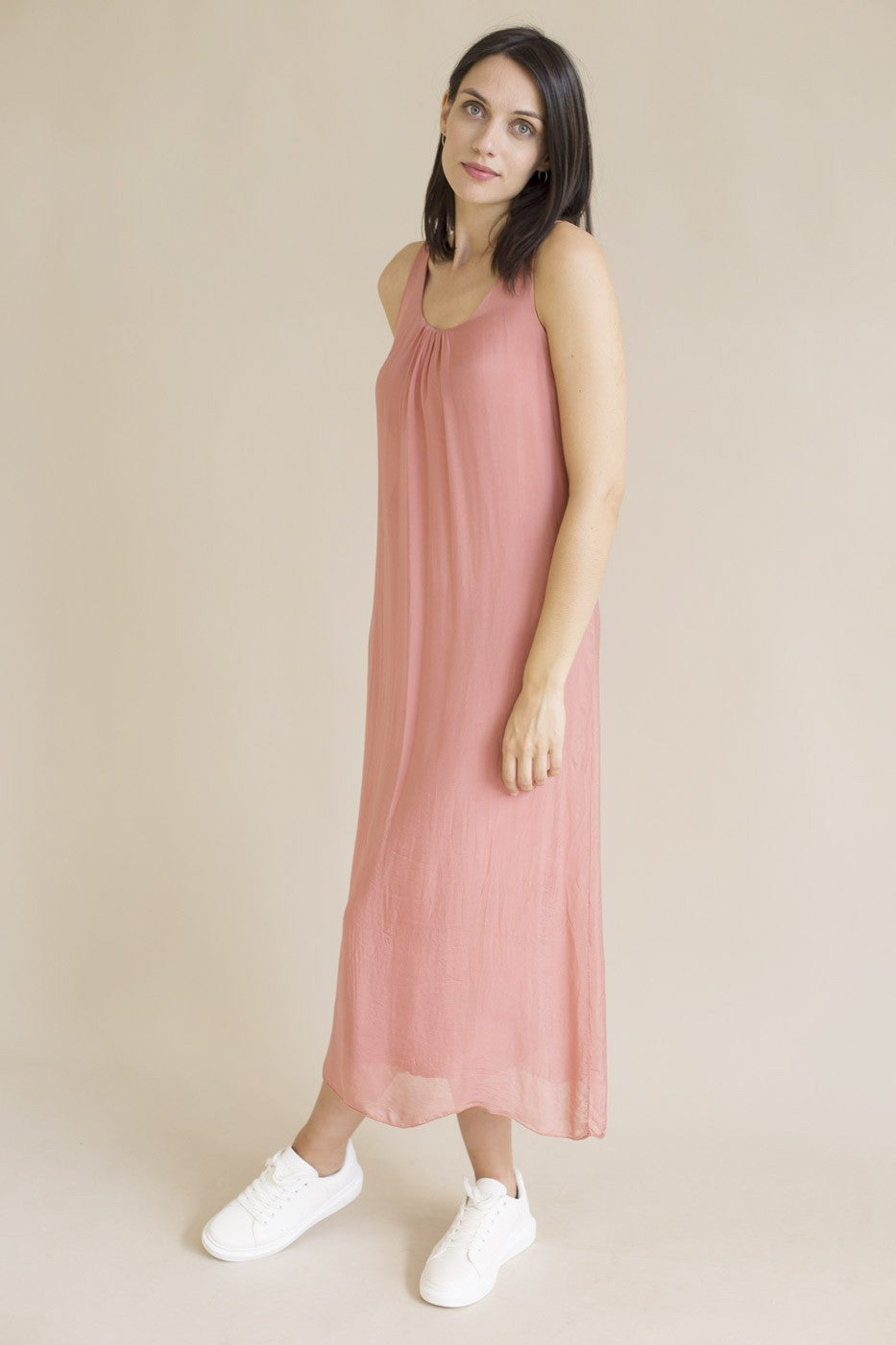 Maxi vestido seda