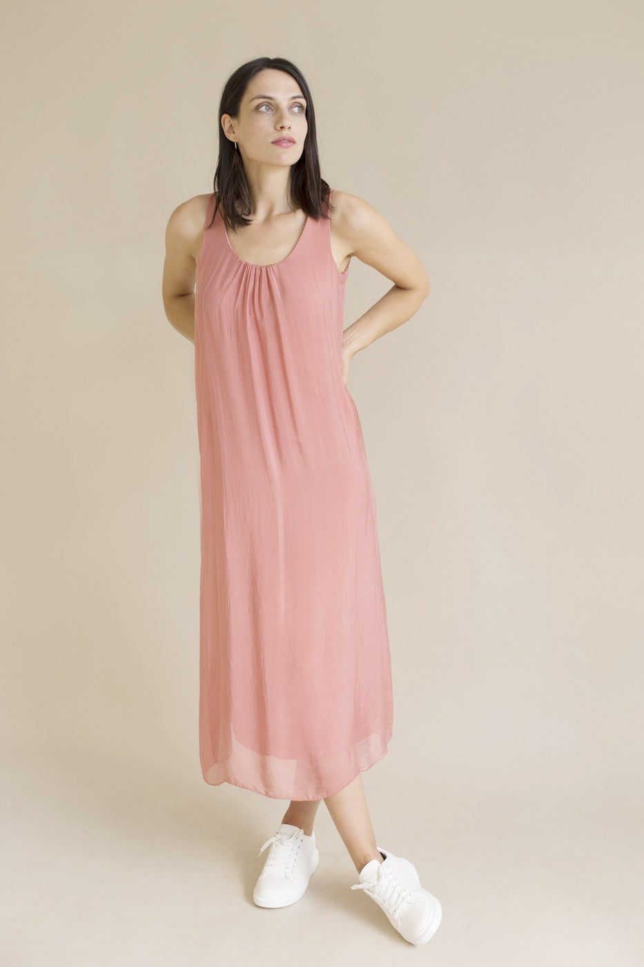 Maxi vestido seda
