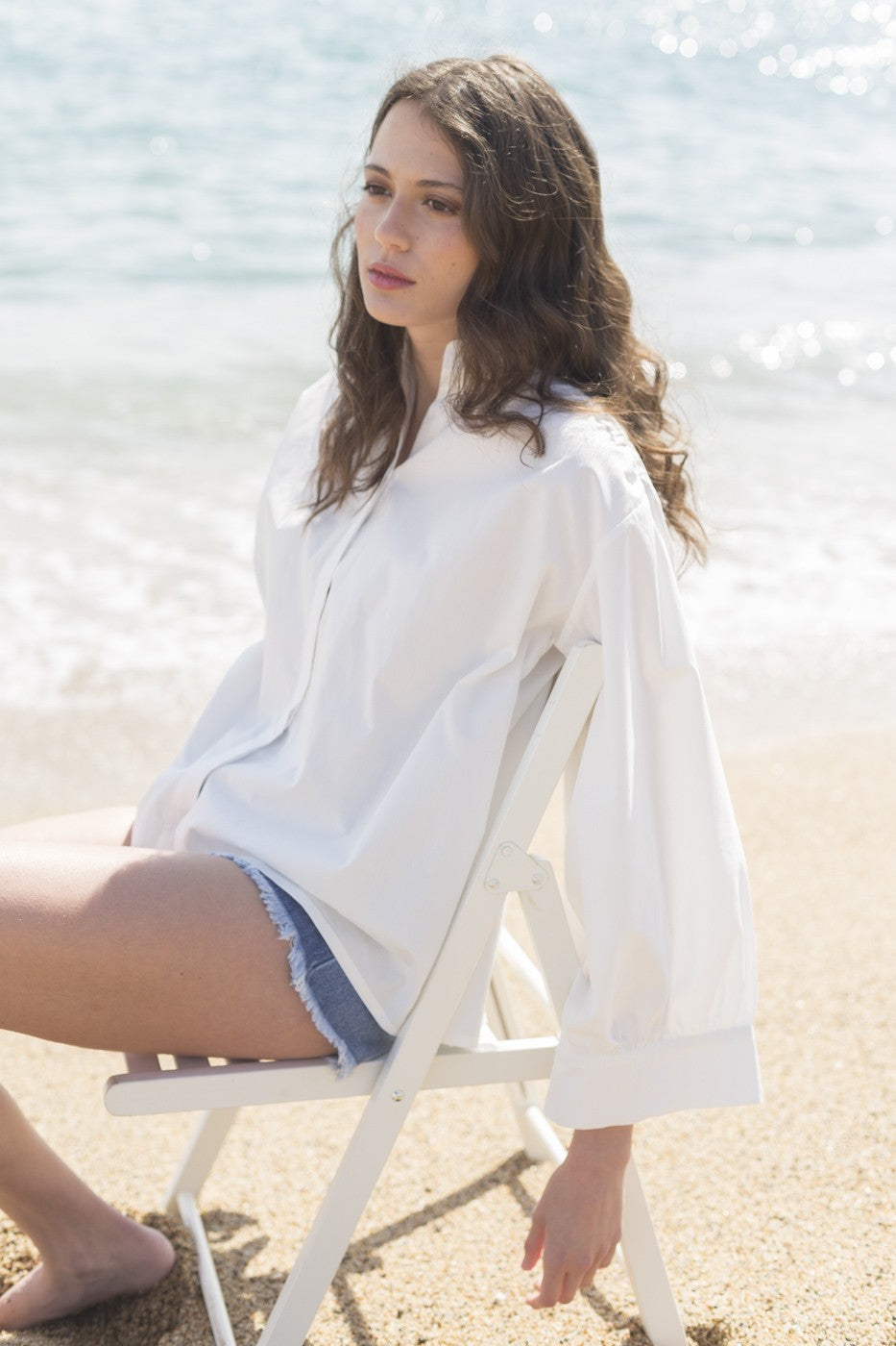 Camisa oversize cuello mao