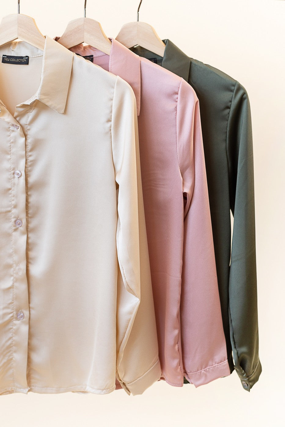 Blusa satinada manga larga