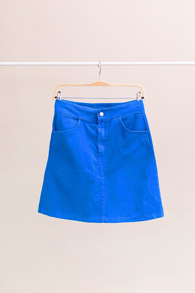 Falda denim mini