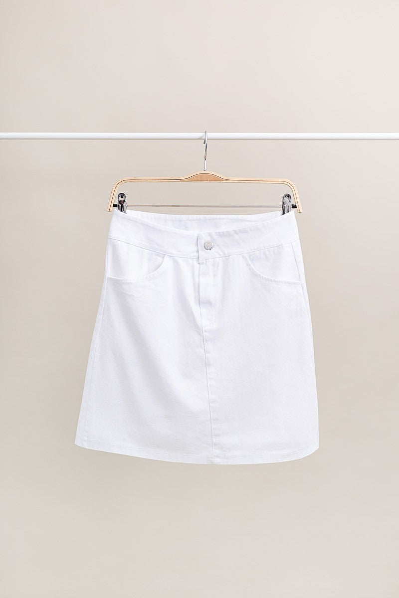Falda denim mini