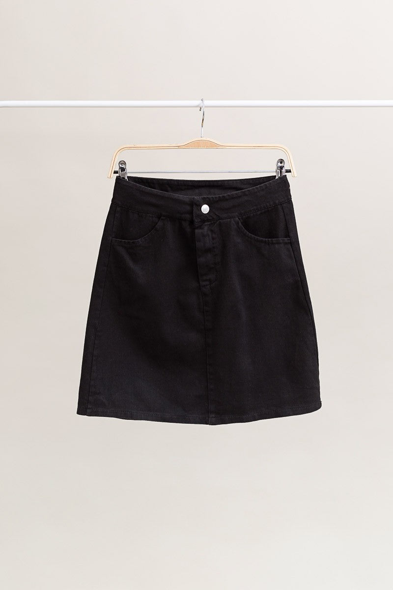 Falda denim mini