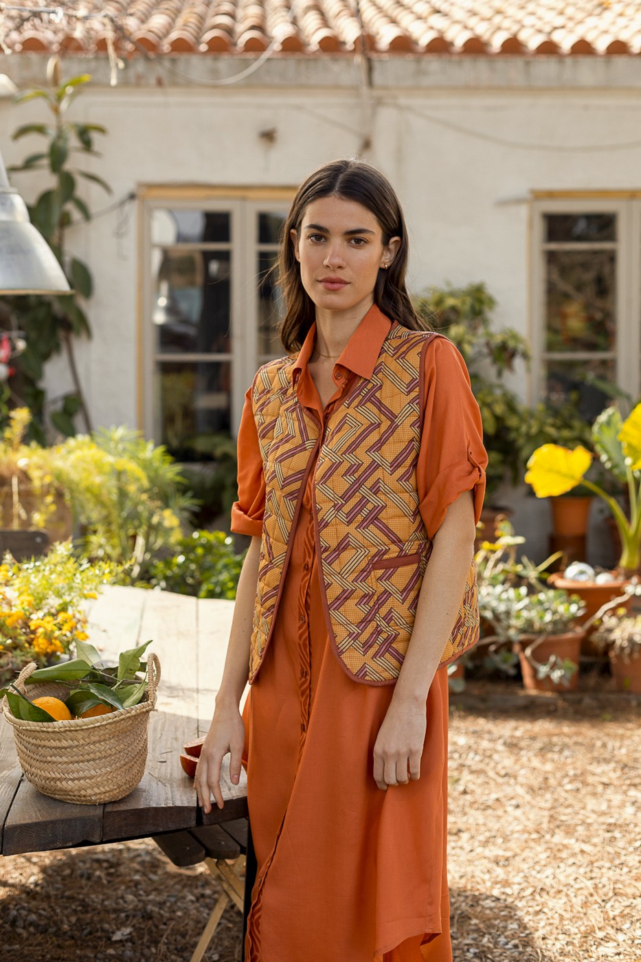 Vestido camisero Naranja