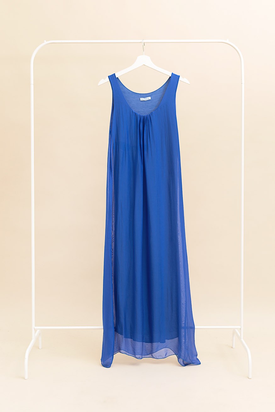 Maxi vestido seda