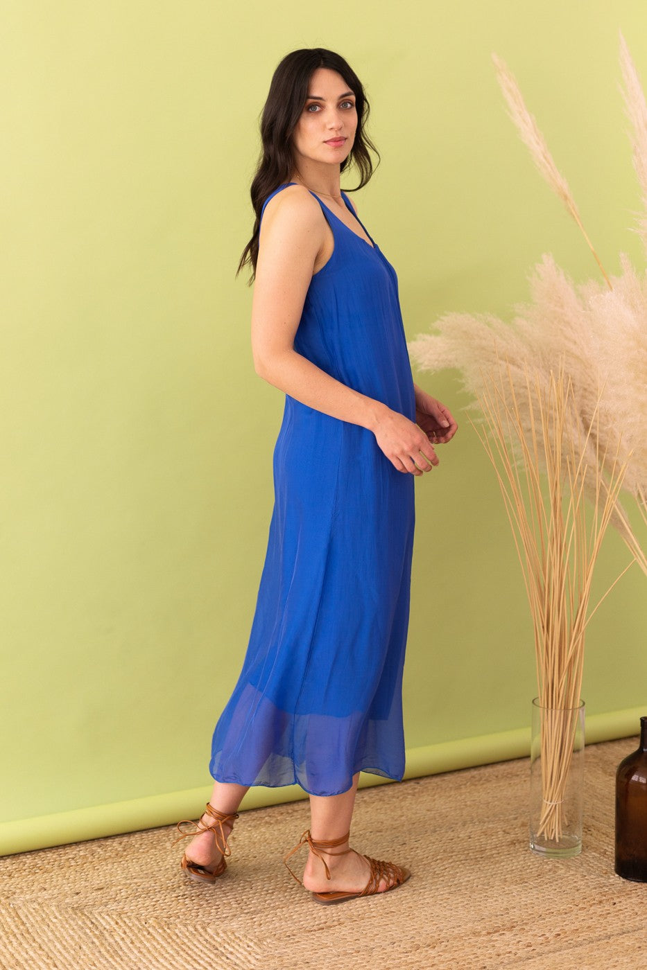 Maxi vestido seda