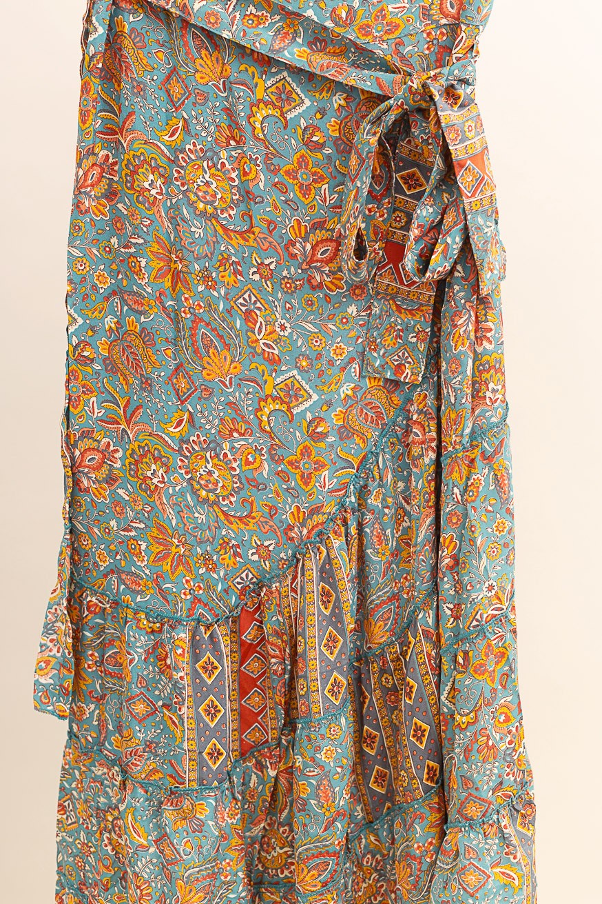 Falda maxi de seda