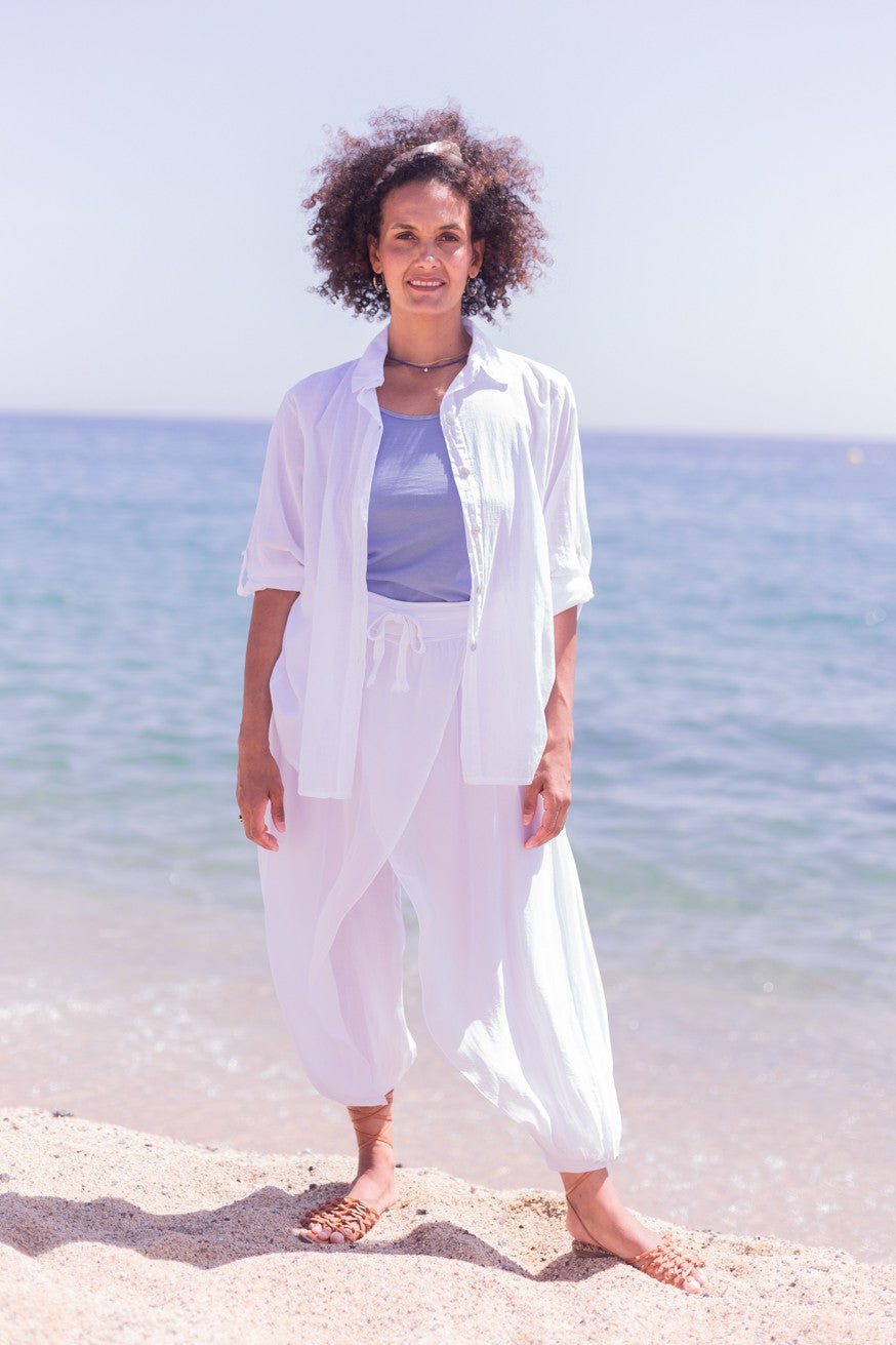 Pantalón baggy seda