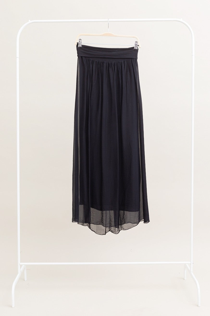 Falda maxi seda