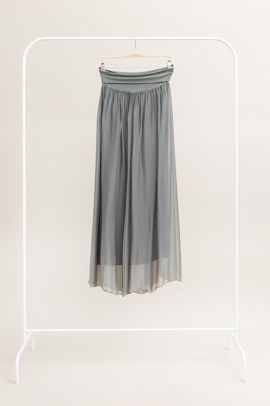 Falda maxi seda