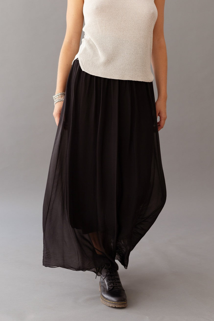 Falda maxi seda