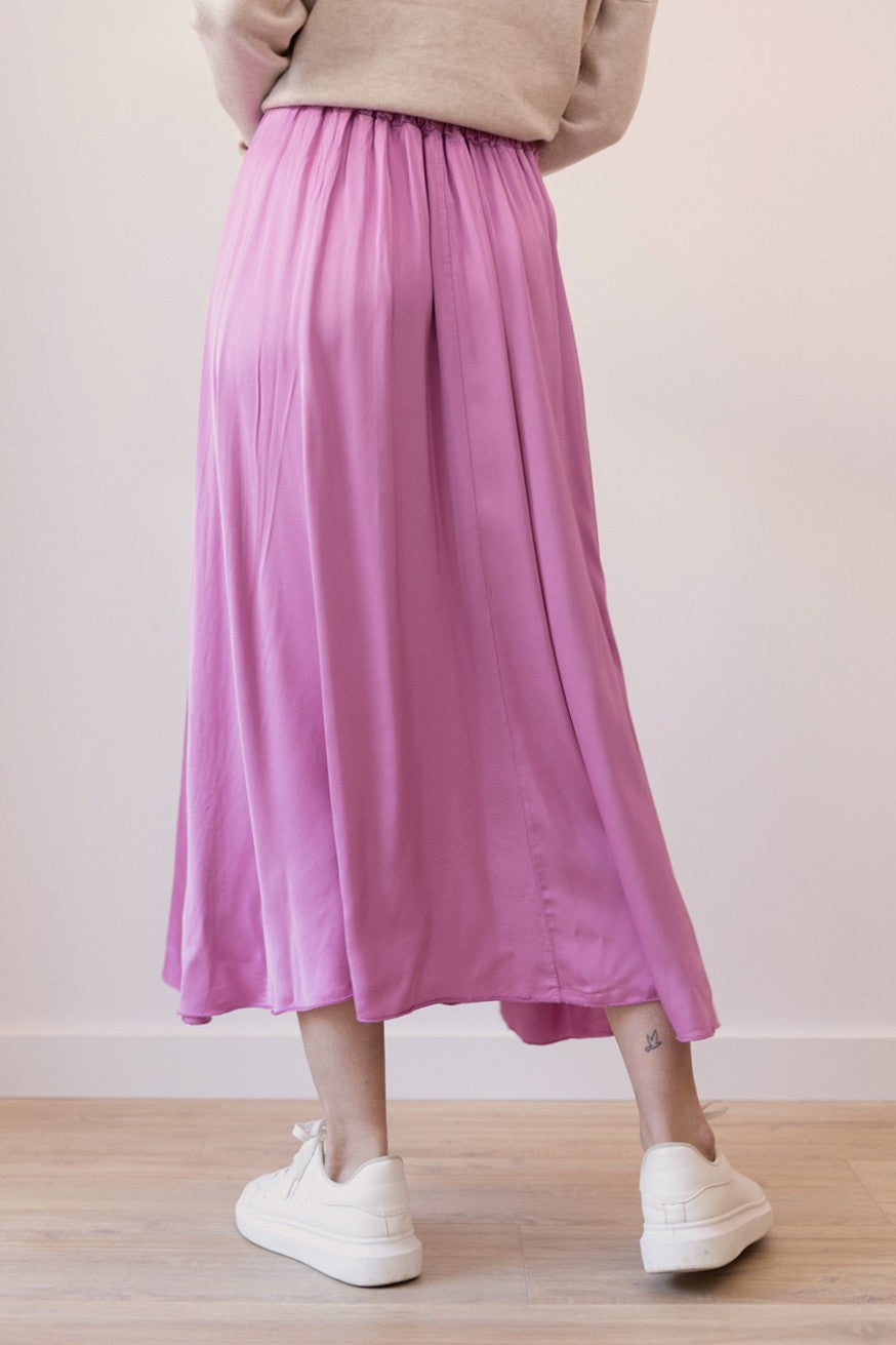 Maxi falda satinada