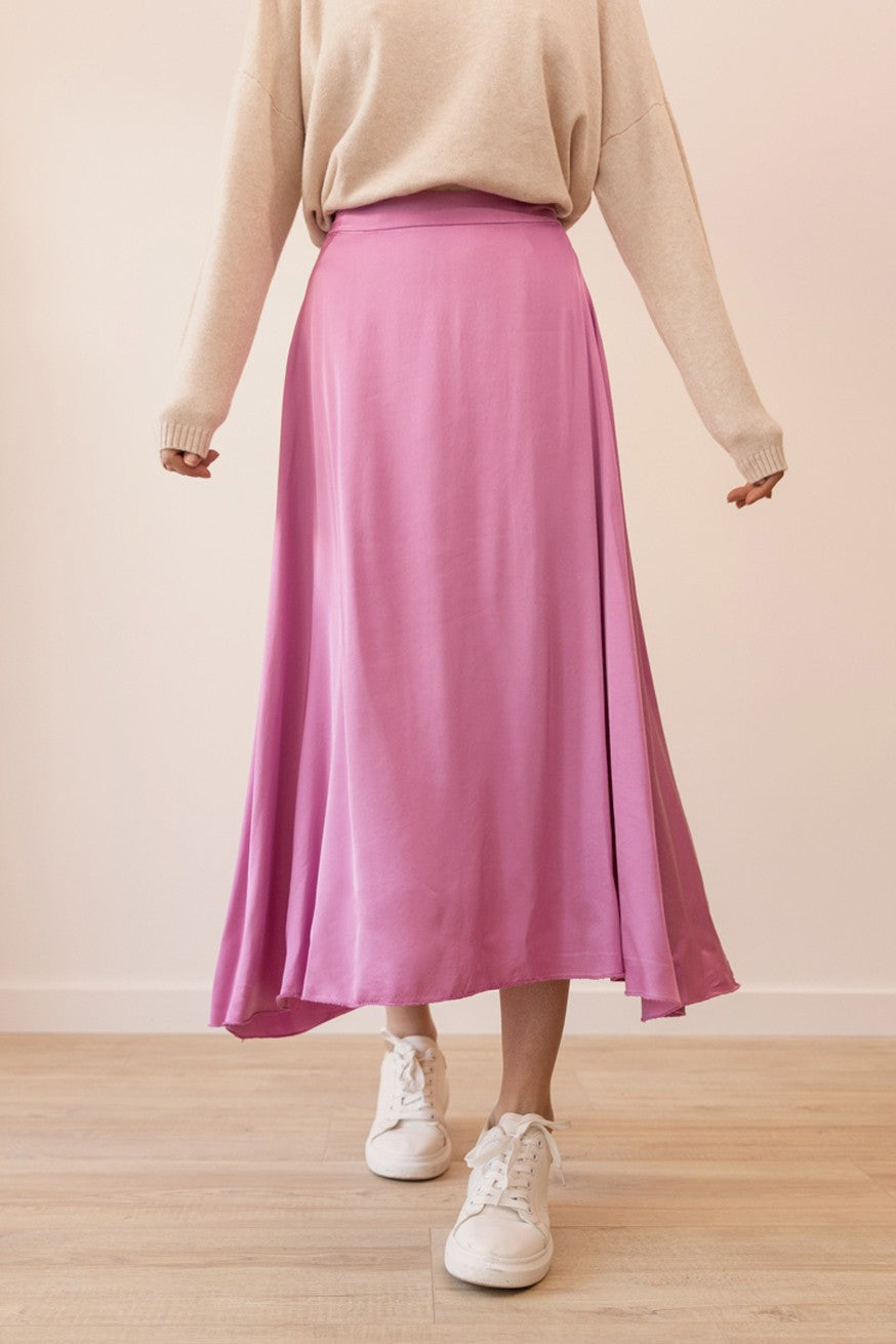 Maxi falda satinada
