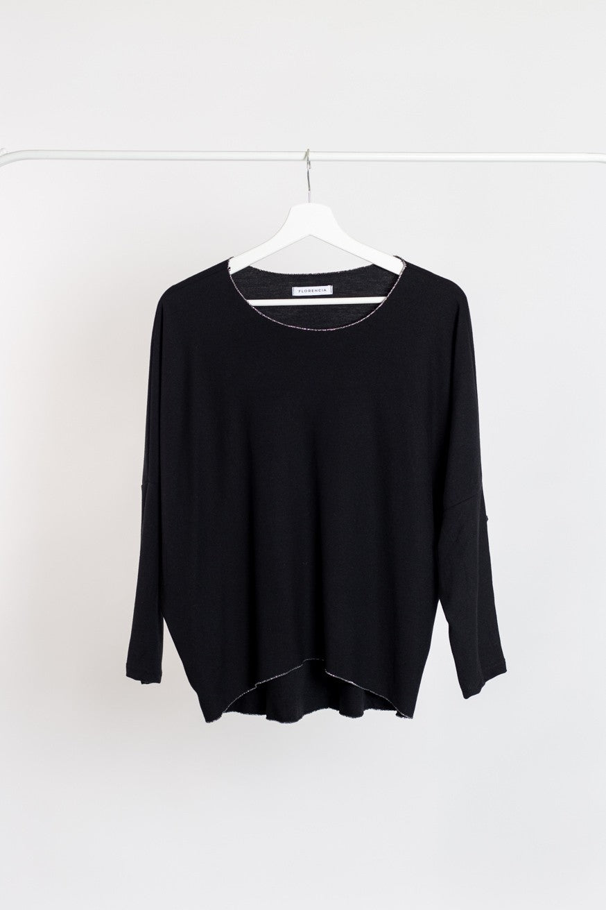 Camiseta punto detalle brillo