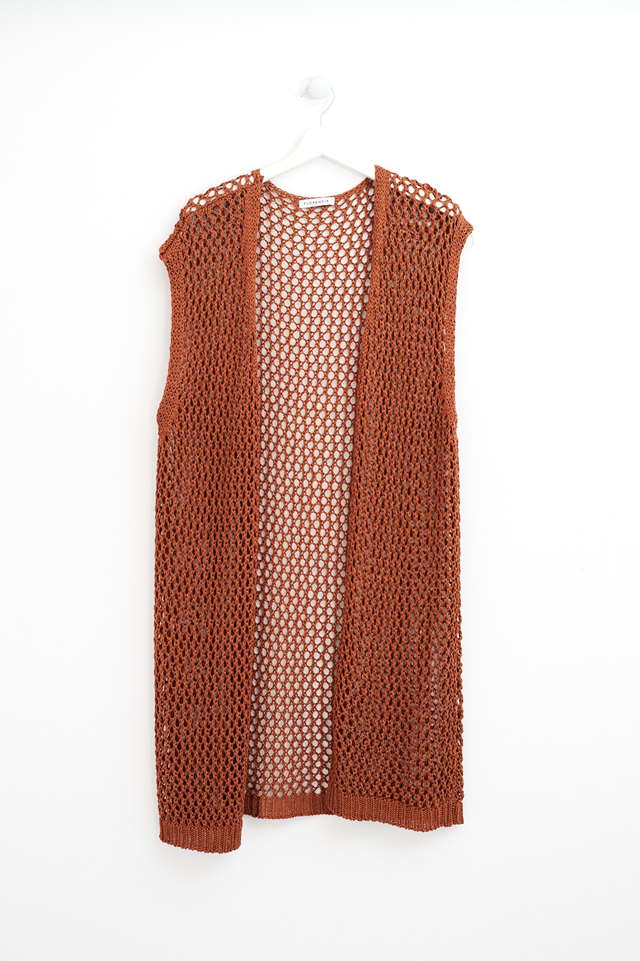 Chaleco crochet largo