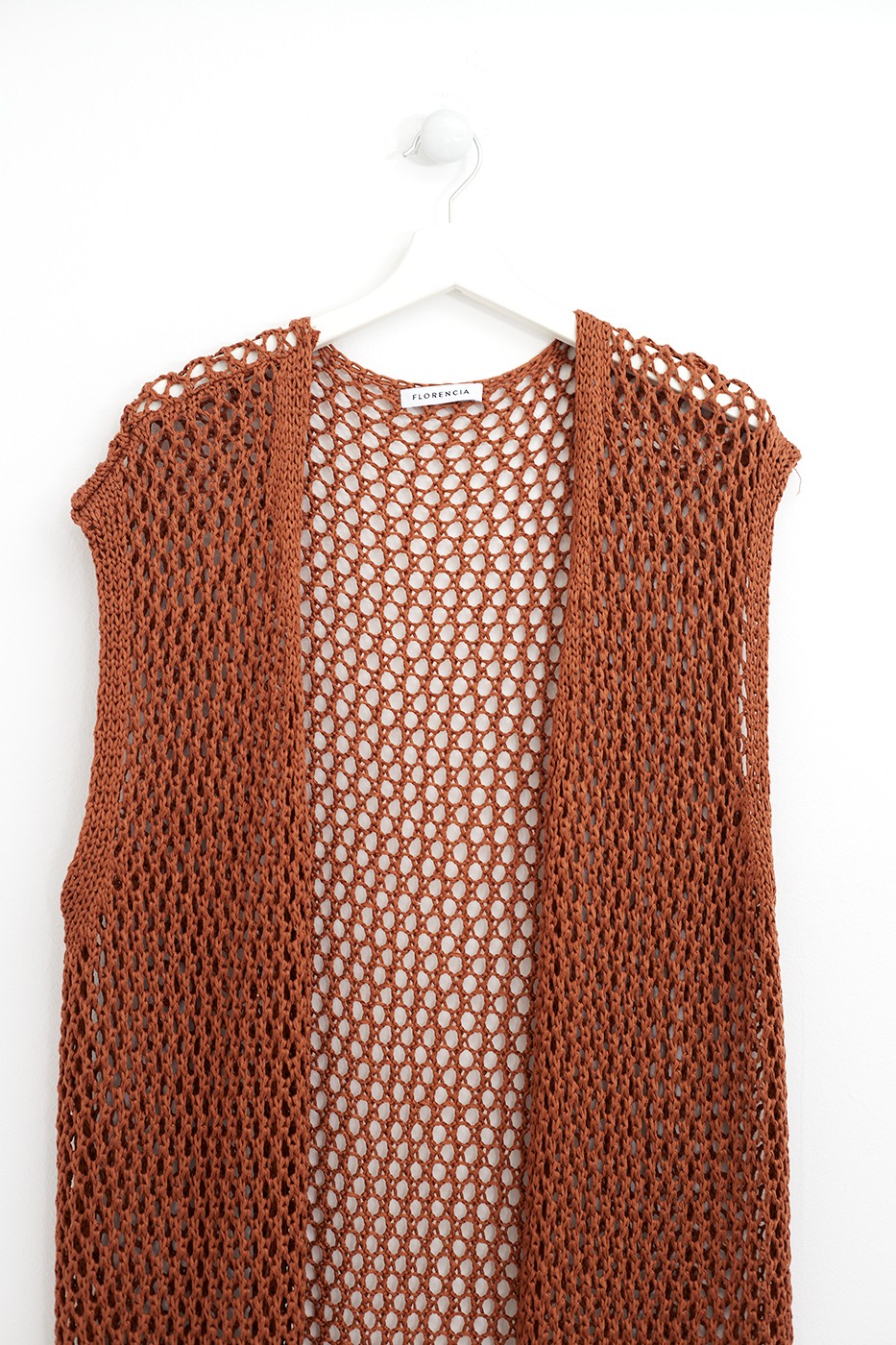 Chaleco crochet largo