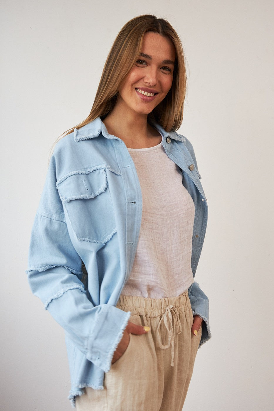 Sobrecamisa denim pasamanería