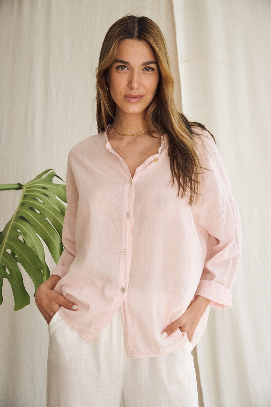 Camisa cuello mao