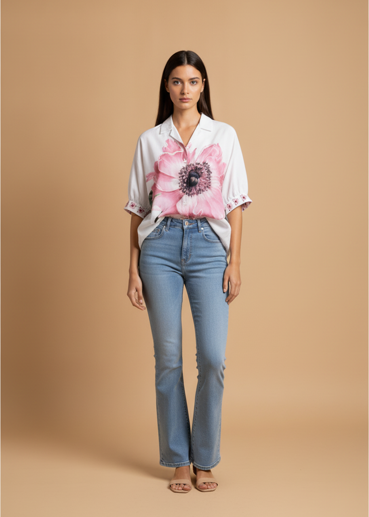 Camisa oversize flor