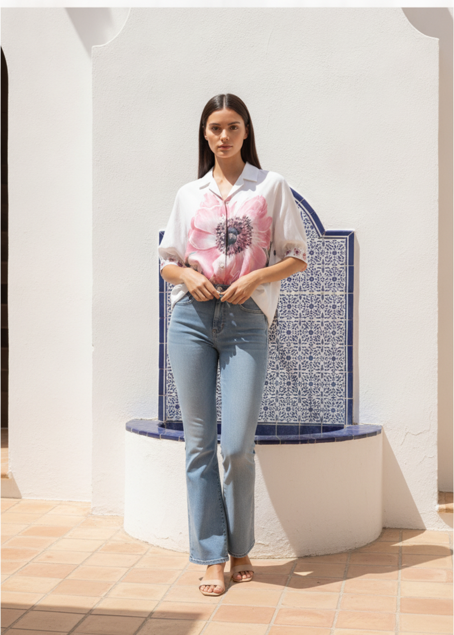 Camisa oversize flor