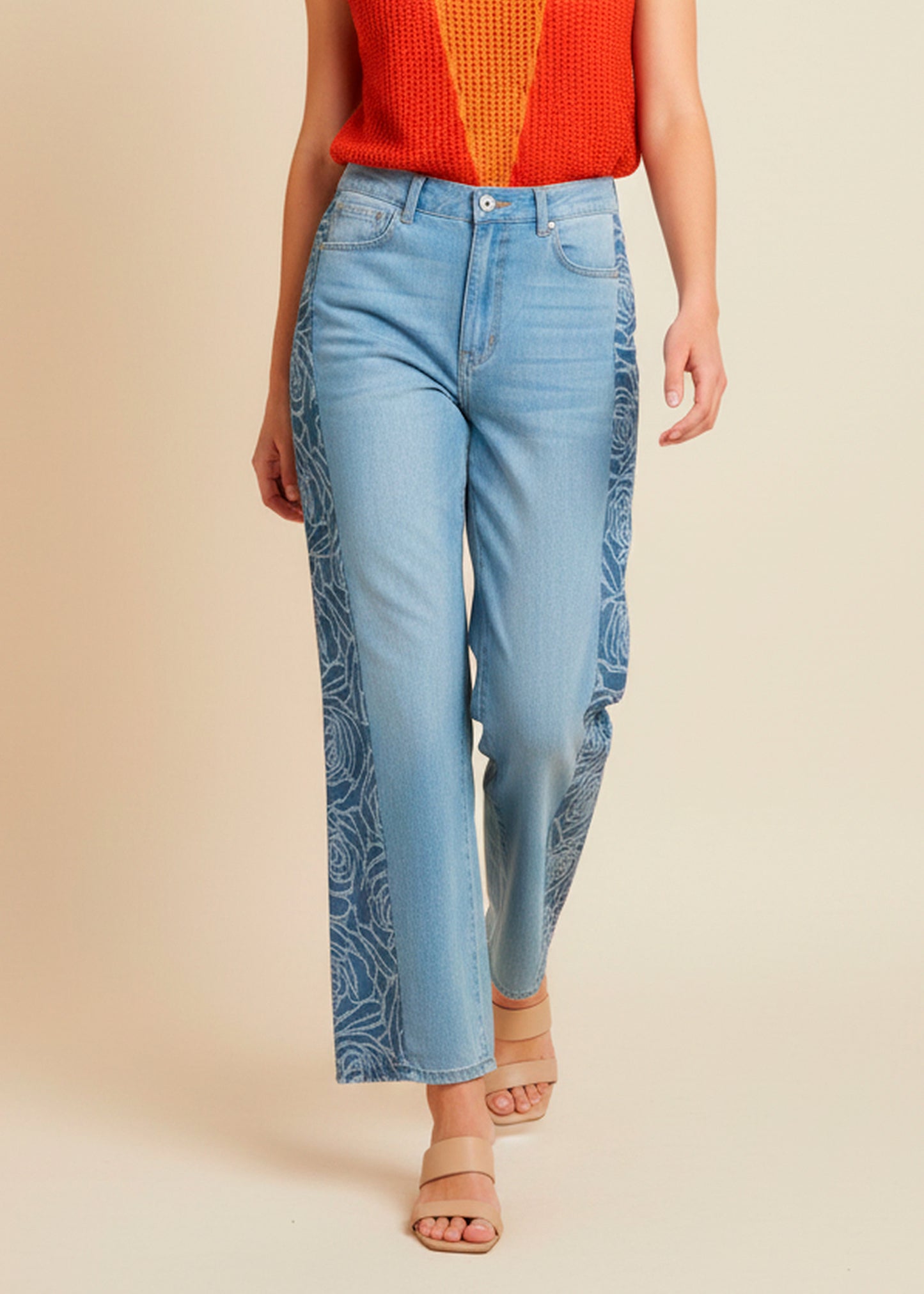 Jeans devoré lateral