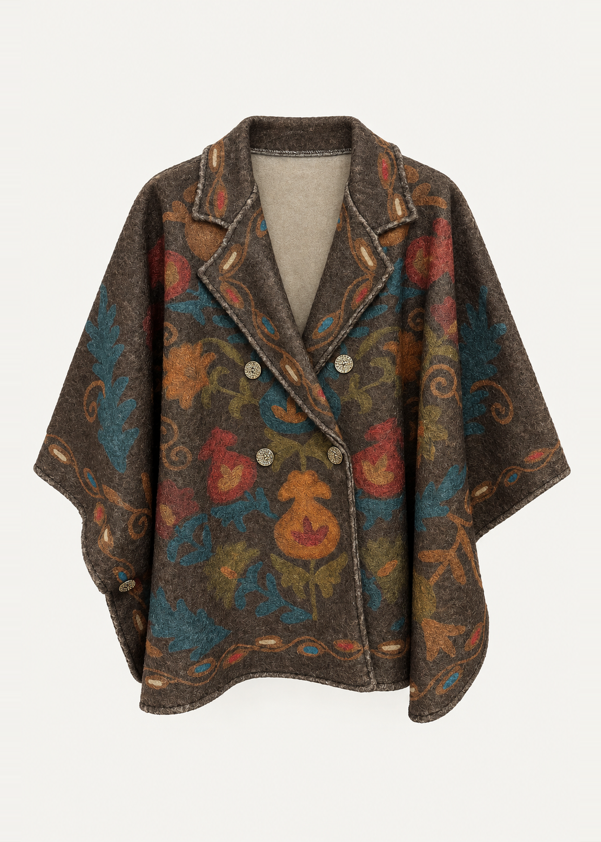 Capa bouclé estampada