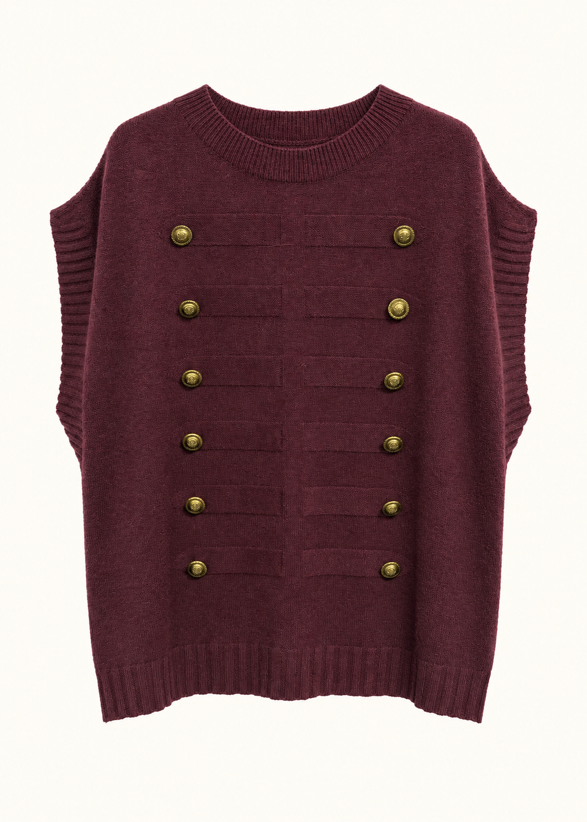 Chaleco tricot alamares