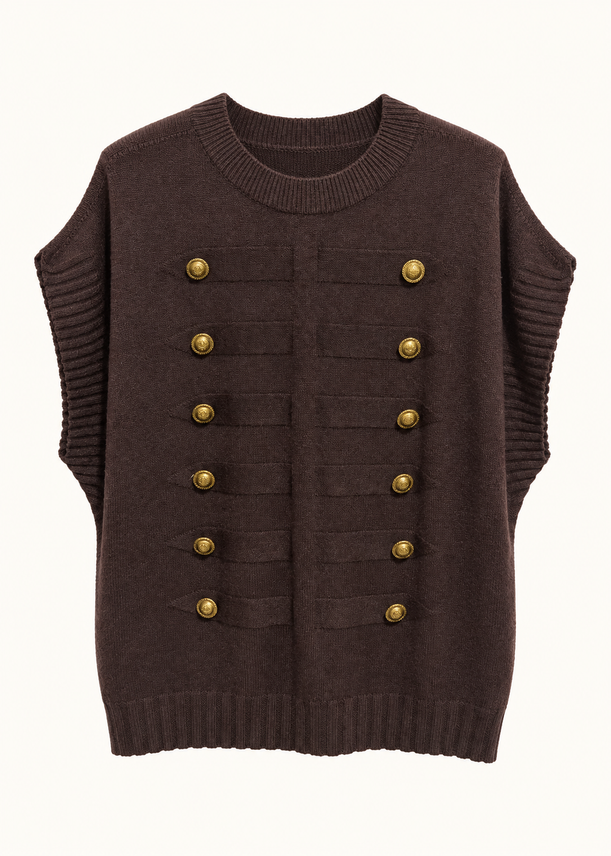 Chaleco tricot alamares